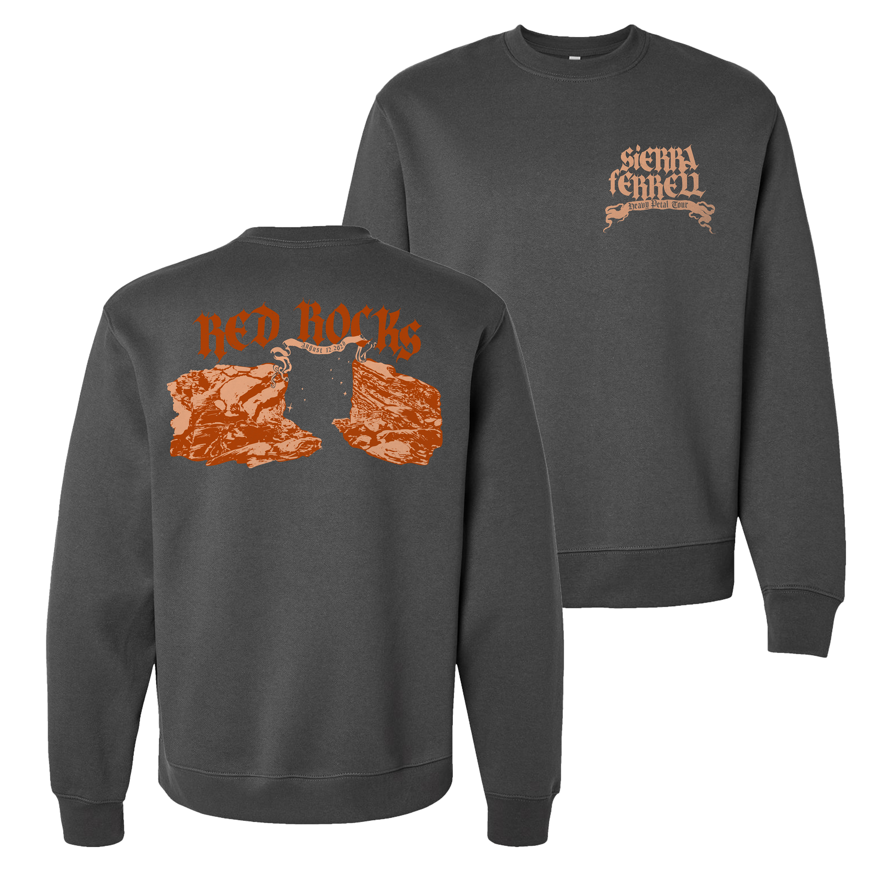 Crewneck Charcoal Red Rocks '26
