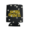 Koozie Blk Flowers